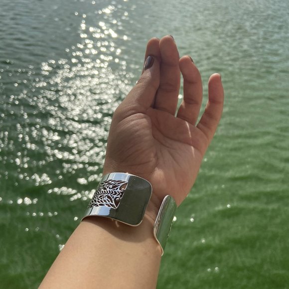 Silver bracelet cuffs handmade - Picture 3 of 6